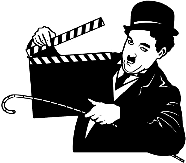 Actor with movie props vinyl sticker. Customize on line.      Cinemas Films Videos 022-0075  